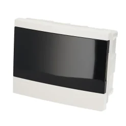 Tableau électrique encastré 8 modules blanc fumé IP44 avec rail DIN EDO777841