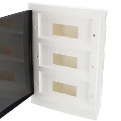 Tableau électrique encastré 36 modules 3x12 blanc fumé IP44 avec rail DIN EDO777849