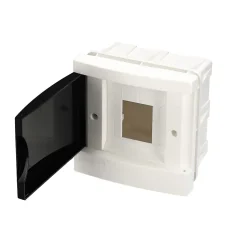 Tableau électrique encastré 4 modules blanc fumé IP44 avec rail DIN EDO777837