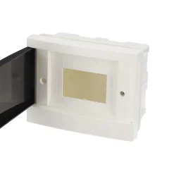 Tableau électrique encastré 6 modules blanc fumé IP44 avec rail DIN EDO777839