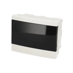 Tableau électrique encastré 6 modules blanc fumé IP44 avec rail DIN EDO777839