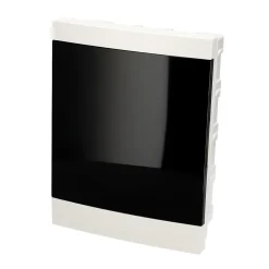 Tableau électrique encastré 16 modules 2x8 blanc fumé IP44 avec rail DIN EDO777845