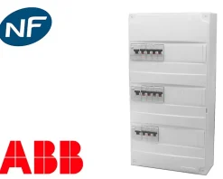 Tableau électrique pré équipé saillie 3 rangées à vis ABB