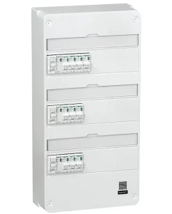Tableau électrique pré-équipé et pré-câblé T3 au T5 - 3 rangées - 39 modules (18 inclus) Schneider Electric Resi9 XP