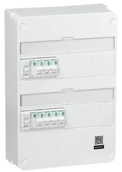 Tableau électrique pré-équipé et pré-câblé T1 au T3 - 2 rangées - 26 modules (11 inclus) Schneider Electric Resi9 XP