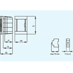Tableau nu encastrable 2 modules Panasonic porte opaque