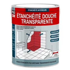 Étanchéité douche, salle de bain - Résine d'étanchéité transparente polyuréthane PROCOM-0.75 litres-Transparent