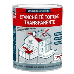 Étanchéité transparente polyuréthane - Résine d'étanchéité transparente toiture, véranda, verrière, serre PROCOM-2.5 litres-Transp