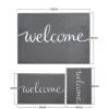 Tapis de Porte Paillasson Spaghetti, Welcome - Gris, 40 x 60 cm