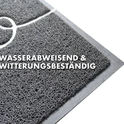 Tapis de Porte Paillasson Spaghetti, Welcome - Gris, 40 x 60 cm