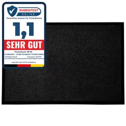Tapis de Porte Paillasson d'entrée Monochrom Noir 200 x 200 cm