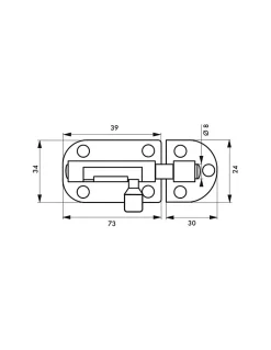 Targette pour meuble, 100mm, nickel satin, pêne rond - SP
