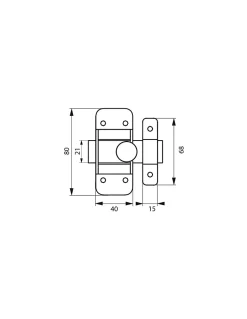 Targette pour porte de meuble, acier, pêne diamètre 6.5mm, zingué - THIRARD