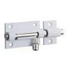 Targette pour porte de meuble, laiton poli blanc, pêne diamètre 8mm, 50x30mm - THIRARD