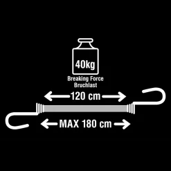 Tendeur 120 cm crochet double Master Lock, 2 pièces