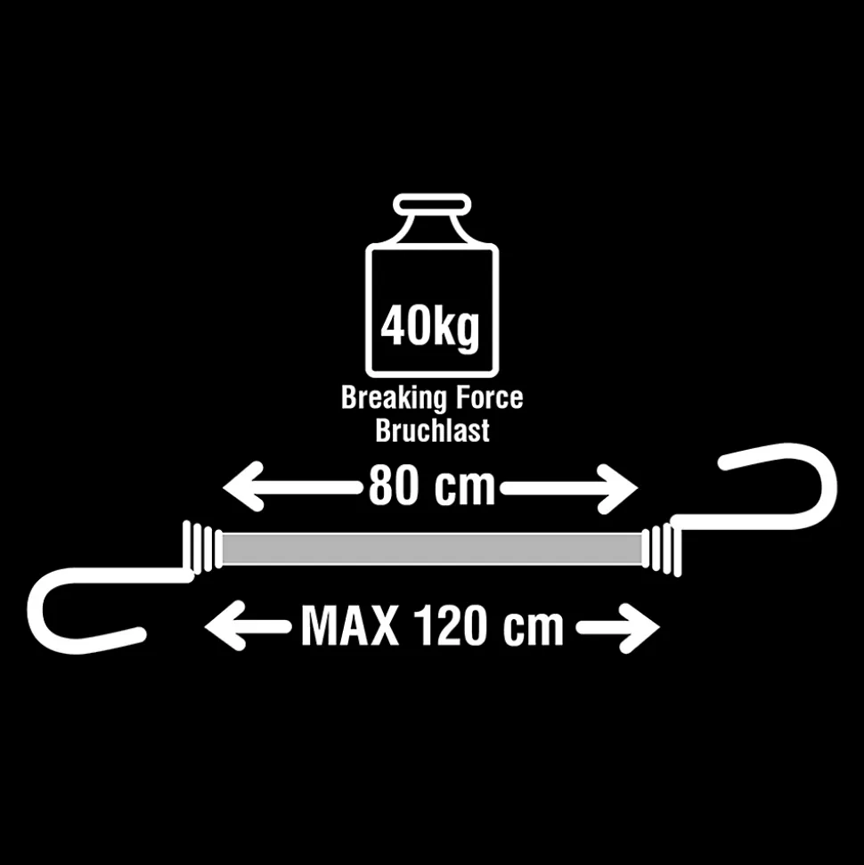 Tendeur 80 cm crochet double Master Lock, 2 pièces