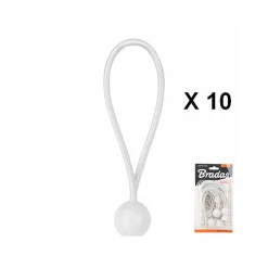 Tendeur a boule blanc 15cm pour bâche et toile (blister de 10pieces)