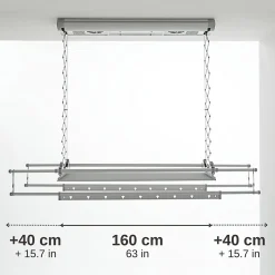 Étendoir électrique plafond alu 160x57x30cm Foxydry Air 150