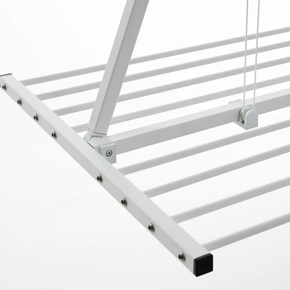 Étendoir manuel plafond blanc 128x54x25cm alu Foxydry Mini 120