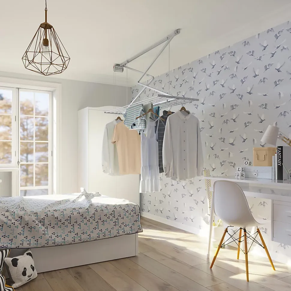 Étendoir plafond manuel 128x54x25cm alu Foxydry Mini 120