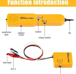 Testeur de circuit. traceur de fils cable reseau RJ-11 generateur tonalite L.25 x L.12 x H.4 cm GBST-CT100 - GOBESTY
