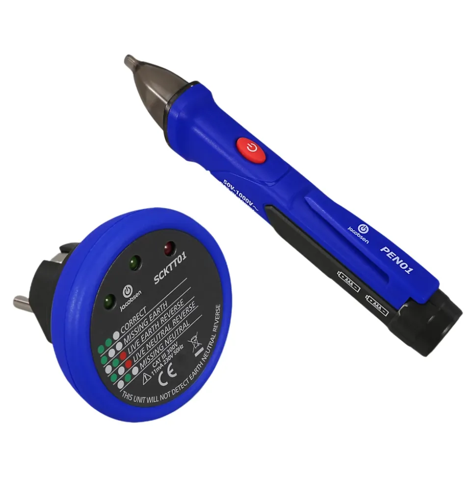 Testeur de tension Jacobsen DT-905A + AC-6F 1000V bleu
