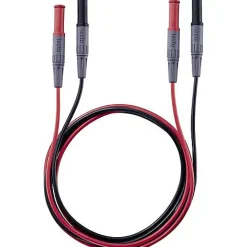 testo 0590 0013 Set de cordons de mesure de sécurité, fiches droites mâle 4 mm, 1 m, noir/rouge
