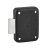 THIRARD - Serrure de meuble en applique pour porte d'ameublement, gauche, axe 25mm, 70x50mm, noir, 3 clés - THIRARD