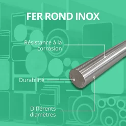 Tige fer rond inox 10 mm Longueur : 1 metre - Comment Fer