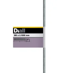 Tige filetée brillante zinguée diamètre 6 mm x 1 m