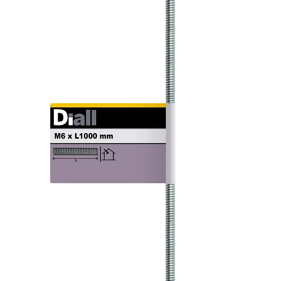 Tige filetée brillante zinguée diamètre 6 mm x 1 m