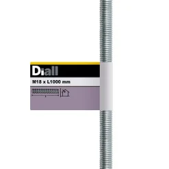 Tige filetée brillante zinguée diamètre 18 mm x 1 m