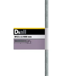 Tige filetée brillante zinguée diamètre 12 mm x 1 m