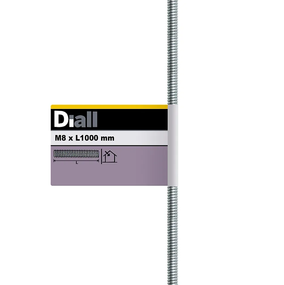 Tige filetée brillante zinguée diamètre 8 mm x 1 m
