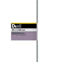 Tige filetée brillante zinguée diamètre 4 mm x 1 m