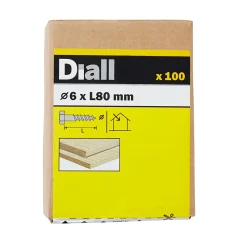 Tirefonds DIN 571 zingués 6x80 mm - 100 pièces