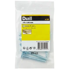 Tirefonds DIN 571 zingués 8x60 mm - 10 pièces