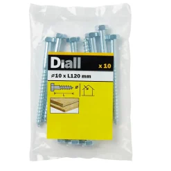 Tirefonds DIN 571 zingués 10x120 mm - 10 pièces