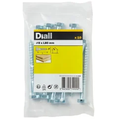 Tirefonds DIN 571 zingués 8x80 mm - 10 pièces