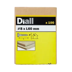 Tirefonds DIN 571 zingués 8x60 mm - 100 pièces