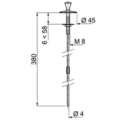 Tirette pour bonde automatique de lavabo Wirquin