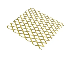 Tôle métal déployé aluminium anodisé doré Mailles 10 mm, 50 x 25 cm
