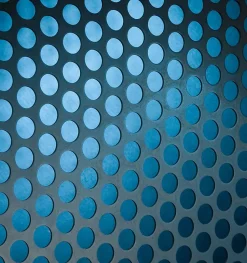 Tôle perforée rond acier brut Perforation 8 mm, 50 x 25 cm
