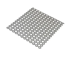 Tôle perforée trèfle acier brut Perforation 8 mm Ep. 1 mm, 50 x 25 cm