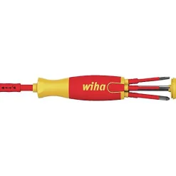 Tournevis Lift-Up WIHA isolé 1000 V avec 6 embouts slim VDE 70 mm - 38613