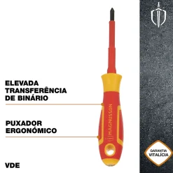 Tournevis Pozidriv VDE Magnusson PZ1 75 x 1 mm