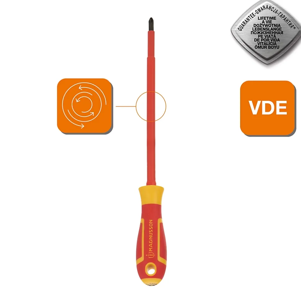 Tournevis Pozidriv VDE Magnusson PZ2 200 x 2 mm