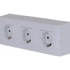 Triple prise Schuko + plaque Kalya blanc Zenitech