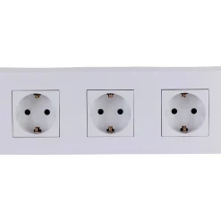 Triple prise Schuko + plaque Kalya blanc Zenitech