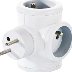 Triplite rotative Blanche 3x16A. Rotation : 90°/90°.